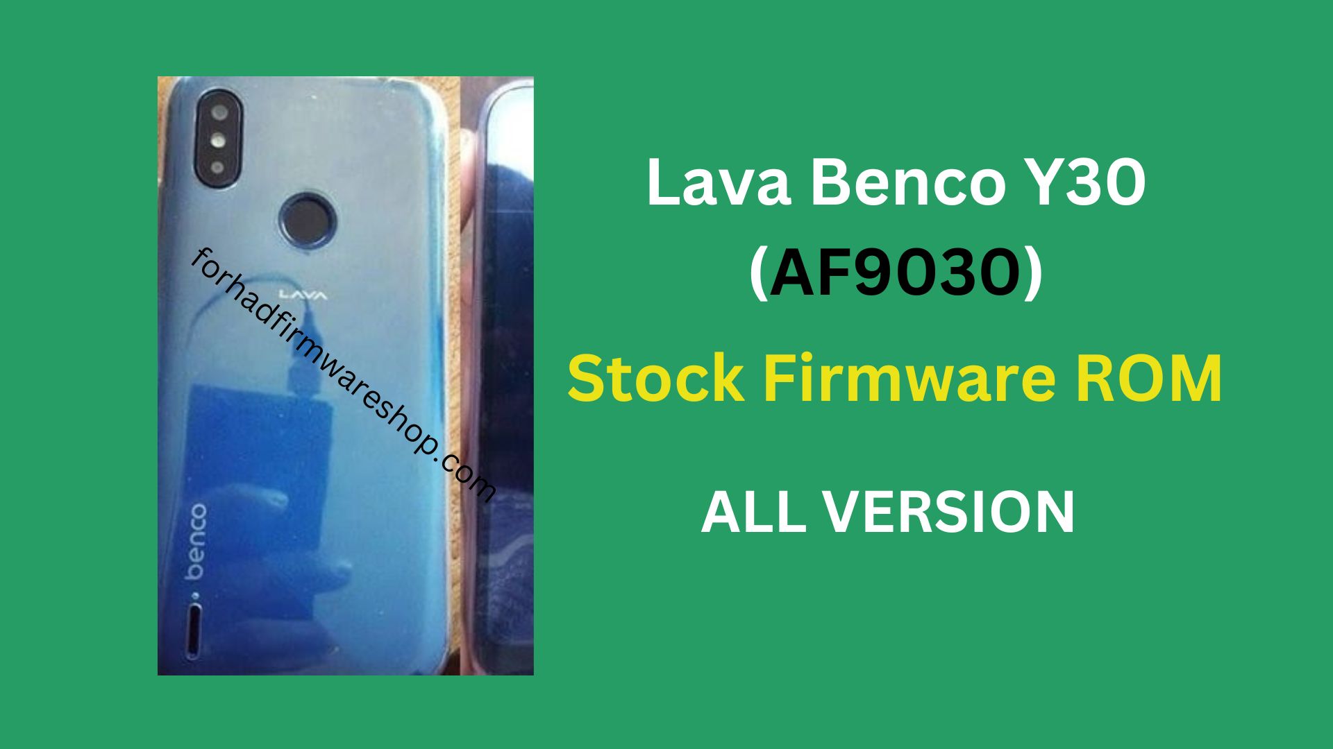 Lava Benco Y30 AF9030 Stock Firmware ROM (Flash File)